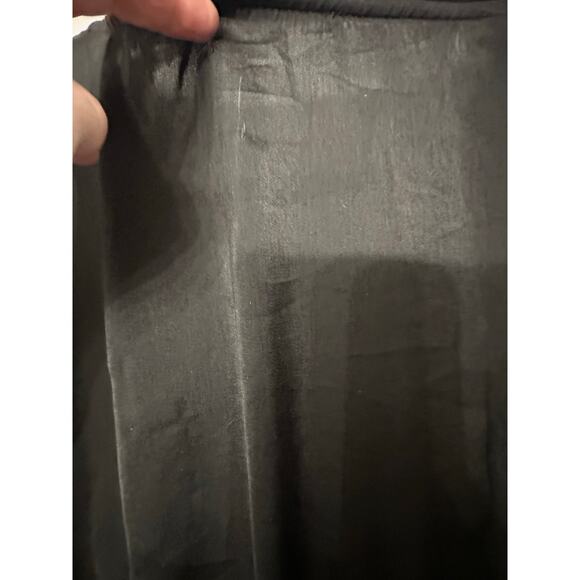 Mable Satin black dress, high center slit, gold button detail sz Small - Picture 4 of 10